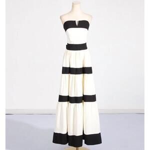 NEW PRODUCTSEEKER black and white strapless dress in black and white